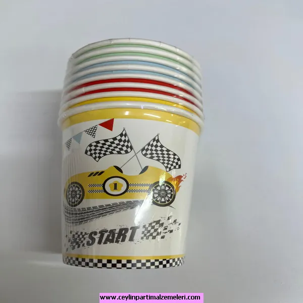 Arabalar Temalı Karton Bardak